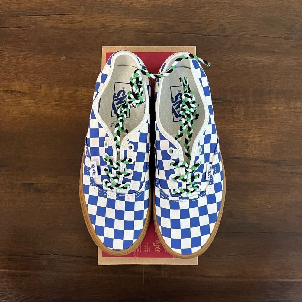 Vans Authentic Checkboard blue white men size 9.5